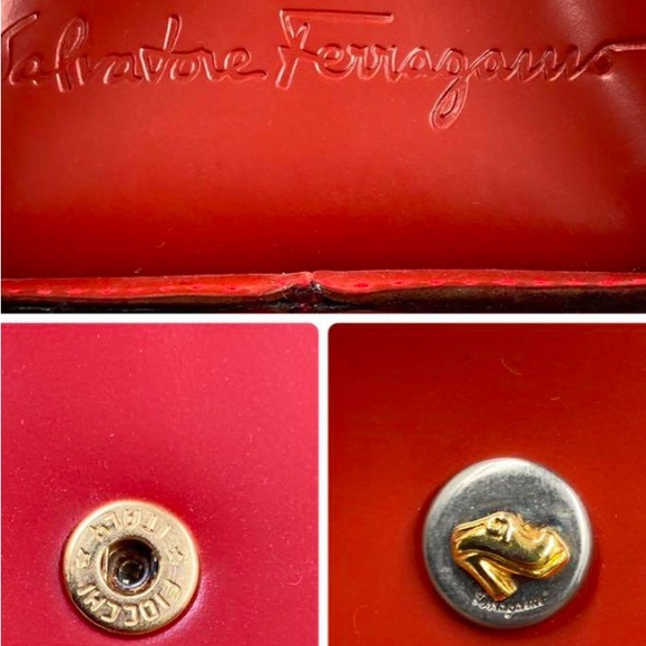 Salvatore Ferragamo vintage reddish/brown (rust) Leather crossbody bag Rank A - Picture 7 of 14